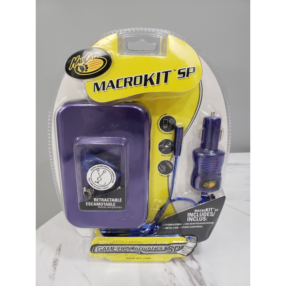 Madcatz MACRO Macrokit Gameboy Advance SP car adapter y cable case headphones